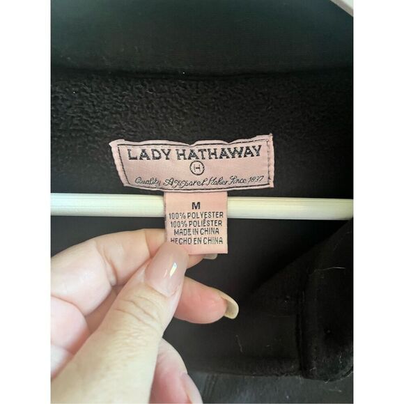 Lady Hathaway Black Fleece Button Down Shirt Shacket Sz M EUC - Picture 4 of 6